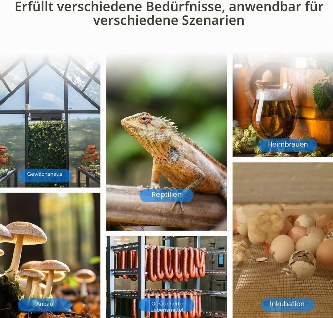 Inkbird IHC-200 Feuchtigkeitsregler 220V Play und Plug Hygrostat,Luftbefeuchter Luftentfeuchter für