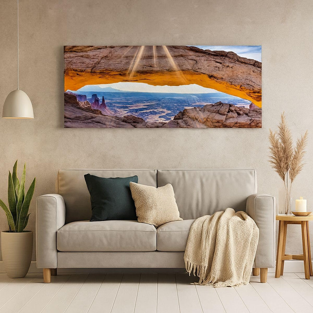 Panorama Bilder auf Leinwand 100x40cm Leinwandbild Felsen Ansicht Landschaft Gross Wanddeko Bild Sch