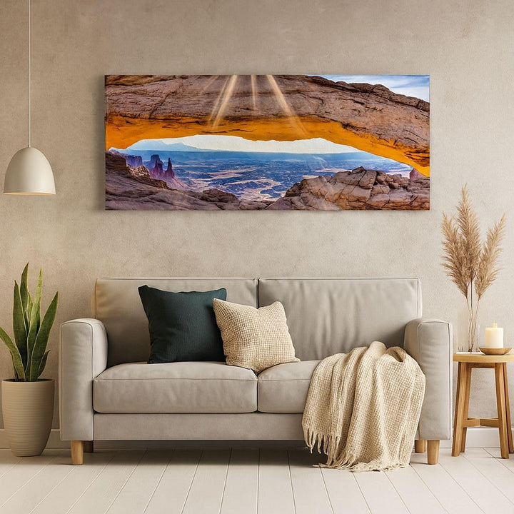 Panorama Bilder auf Leinwand 100x40cm Leinwandbild Felsen Ansicht Landschaft Gross Wanddeko Bild Sch