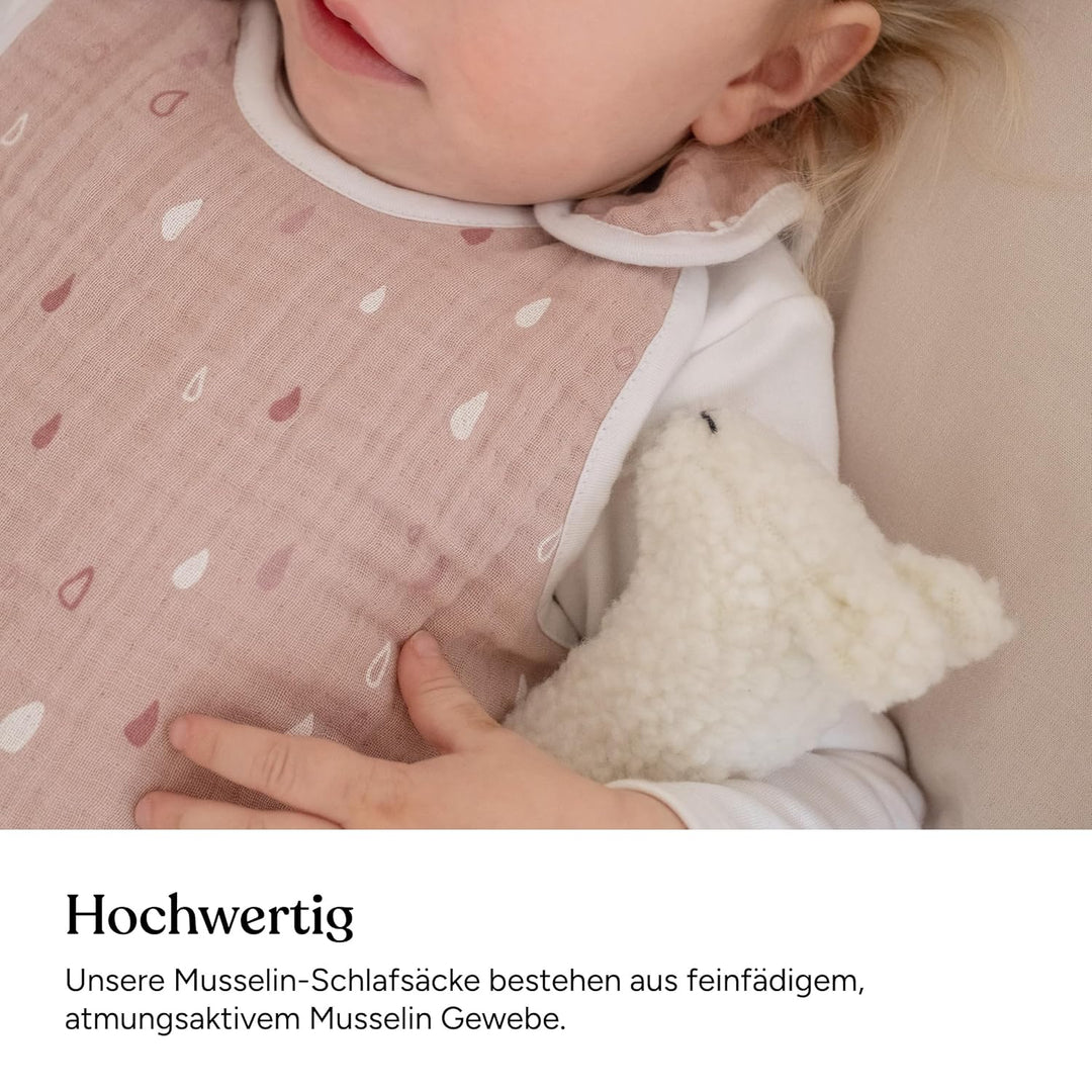 Ehrenkind® Baby Sommerschlafsack Rund Musselin | aus weicher OEKO-TEX zertifizierter Bio-Baumwolle |