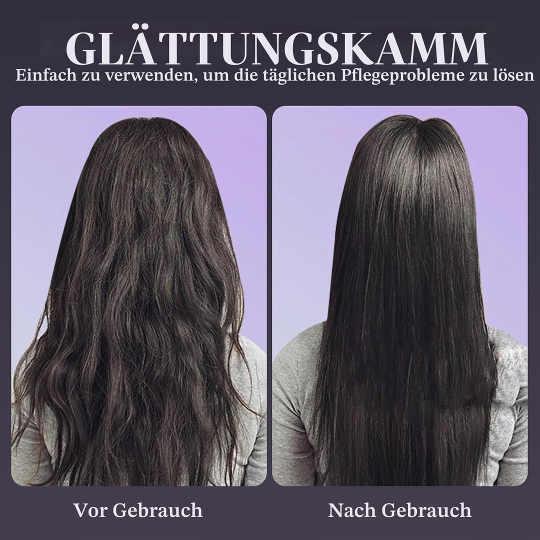 Stylingbürste für Kurze Haare Langes, Glättbürste Kabellos, Haarbürste Elektrisch, 4 Wärmestufen, 16