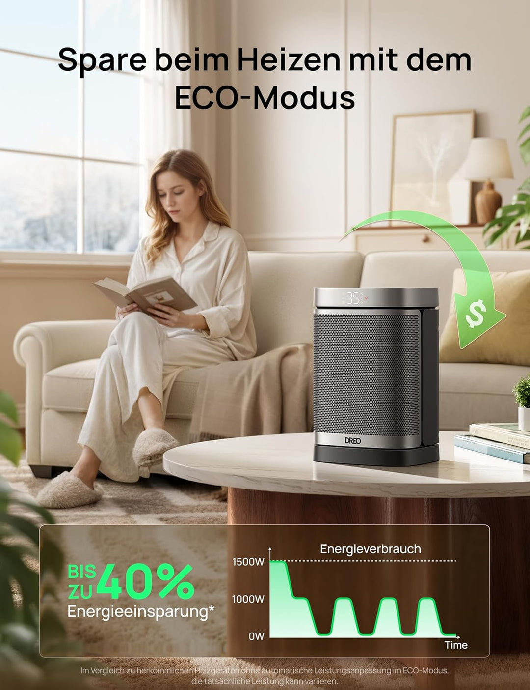 Dreo 1500W Smarte Raumheizungen für den Innenbereich tragbare Heizung, WiFi Alexa & Google Assistant