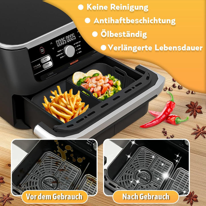 Heissluftfritteuse Zubehör für Ninja Foodi Flexdrawer 10,4L AF500EU, Airfryer Zubehör COSORI 10L Sil
