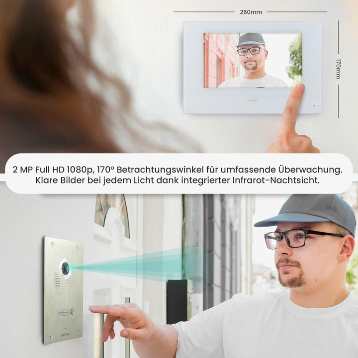 MATHFEL 4 Draht Video Türsprechanlage Gegensprechanlage,1x7&