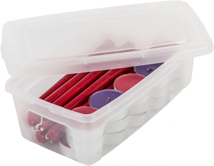 Iris Ohyama, Kunststoff-Aufbewahrungsbox, 5-Liter-Büro-Aufbewahrungsbox, 14er-Set, MCB-5, transparen