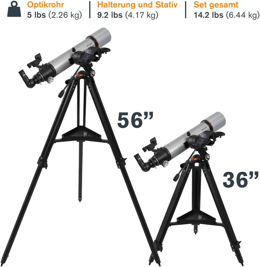 Celestron 22460 StarSense Explorer DX 102AZ Smartphone App-fähiges Refraktor-Teleskop, kompatibel mi