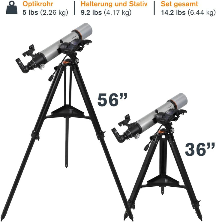 Celestron 22460 StarSense Explorer DX 102AZ Smartphone App-fähiges Refraktor-Teleskop, kompatibel mi