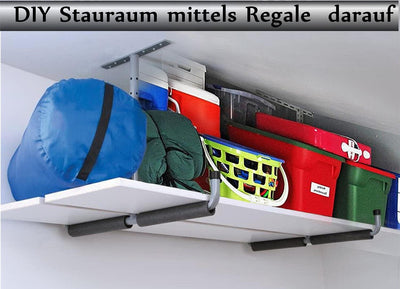 Garage Schwerlasthaken Gummiert Deckenmontag, 2er Set Autoreifen Deckenhaken Schwarz Stahl Doppelt S