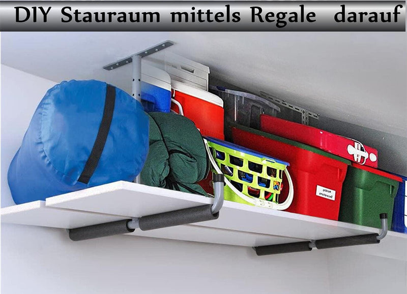 Garage Schwerlasthaken Gummiert Deckenmontag, 2er Set Autoreifen Deckenhaken Schwarz Stahl Doppelt S