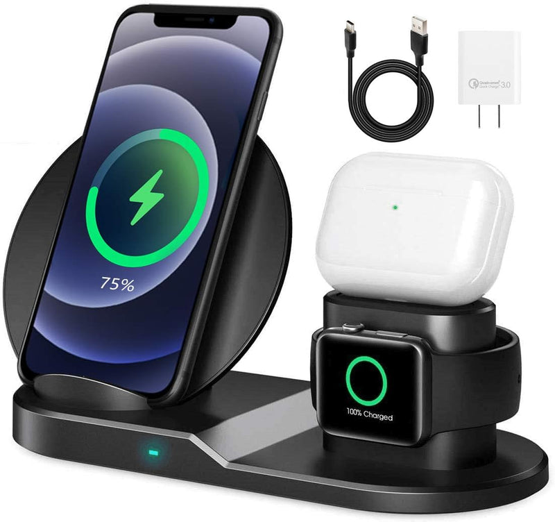 AICase 3 in 1 qi ladestation,iwatch ladestation,qi ladegerät kompatibel mit AirPods,AirPods Pro,Appl