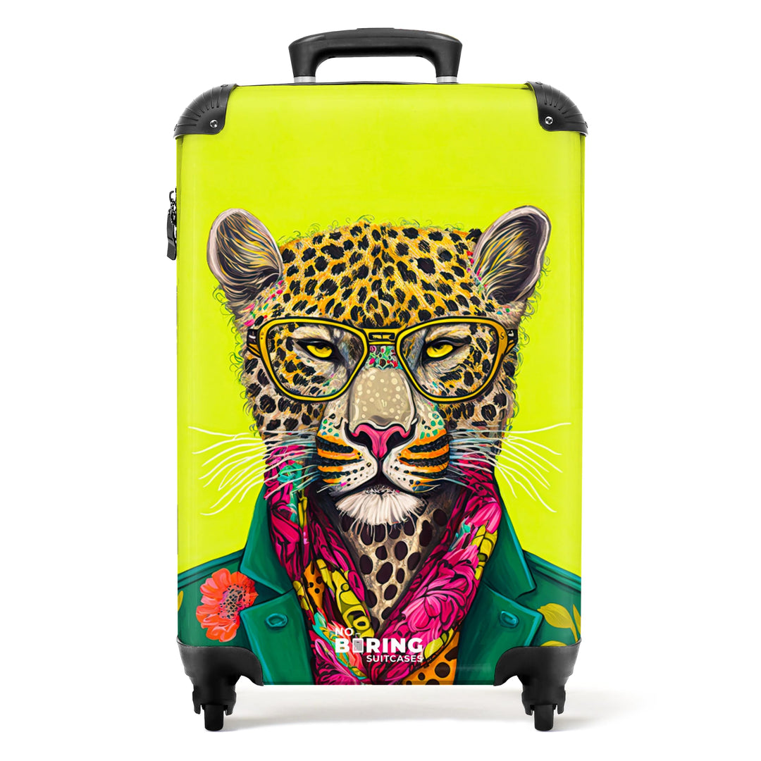 NoBoringSuitcases.com® Koffer Handgepäck Trolley Rollkoffer Kleine Reisekoffer mit 4 Rollen - Panthe