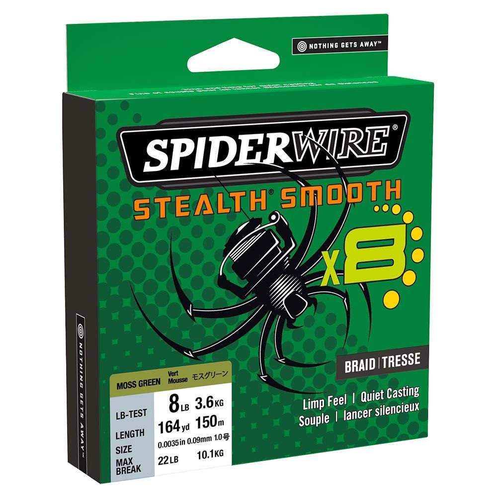 Spiderwire Stealth Smooth 8 New 2020, 8-Fach geflochtene Schnur mit Mikrobeschichtung, 150m, 0,05mm
