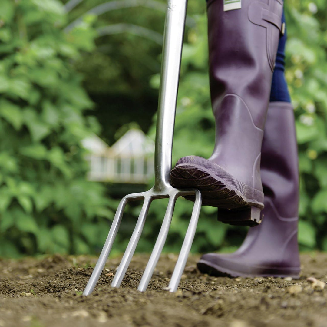 Kent &amp; Stowe Beet-Spatengabel – Garten-Forke zum Umgraben aus Edelstahl, ideal für enge Beete, Heuga