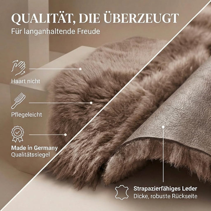 Premium Lammfell Schaffell von LANABEST. Echtes Fell mit ganz zarter Wolle. Kuschelfell, geruchsarm,