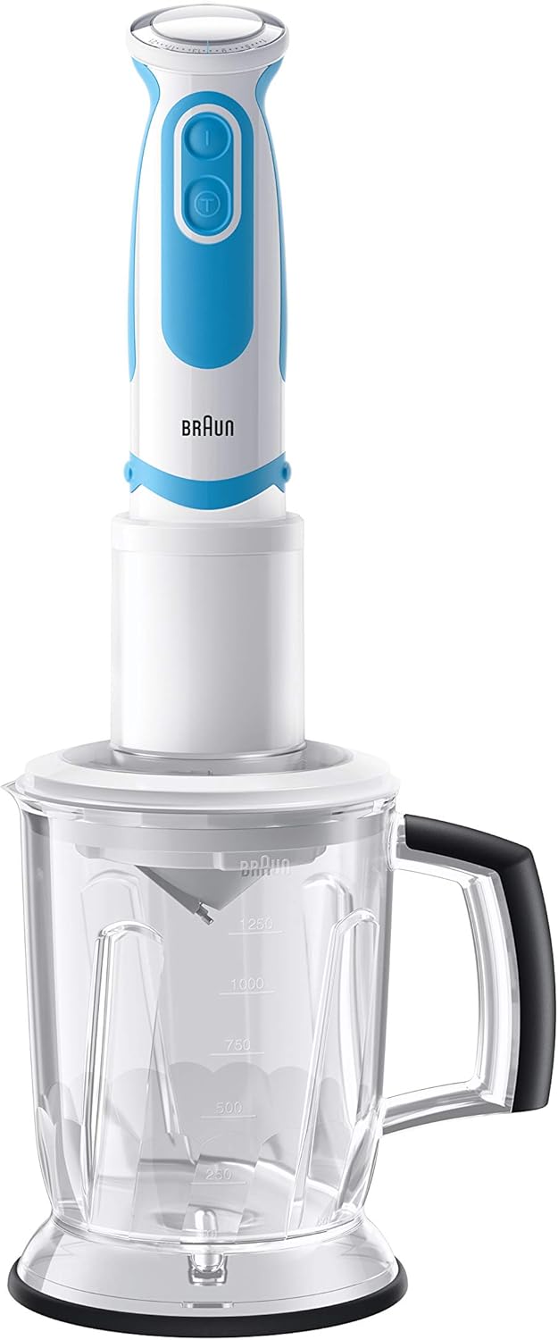 Braun Minipimer 5 MQ5060WHBL Twist Stabmixer, elektrisch, Weiss/Blau