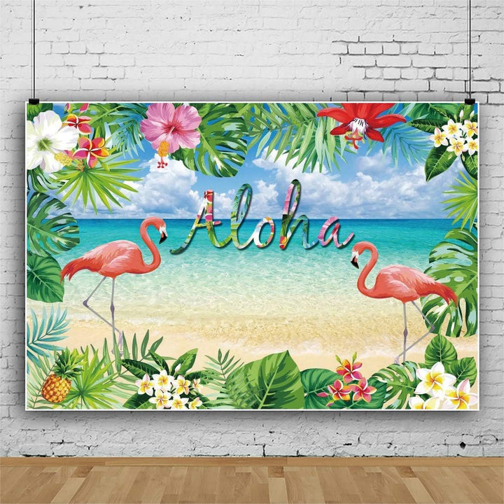 Renaiss 1.8x1.2m Aloha Party Hintergrund Sommer Hawaiian Strand Fotografie Hintergrund Tropische Blu