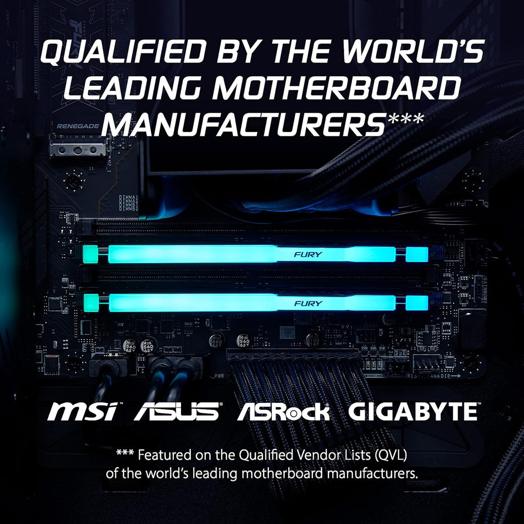 Kingston Fury Beast DDR5 RGB 32GB (2x16GB) 5200MT/s DDR5 CL40 DIMM Desktop Gaming Speicher Kit mit 2