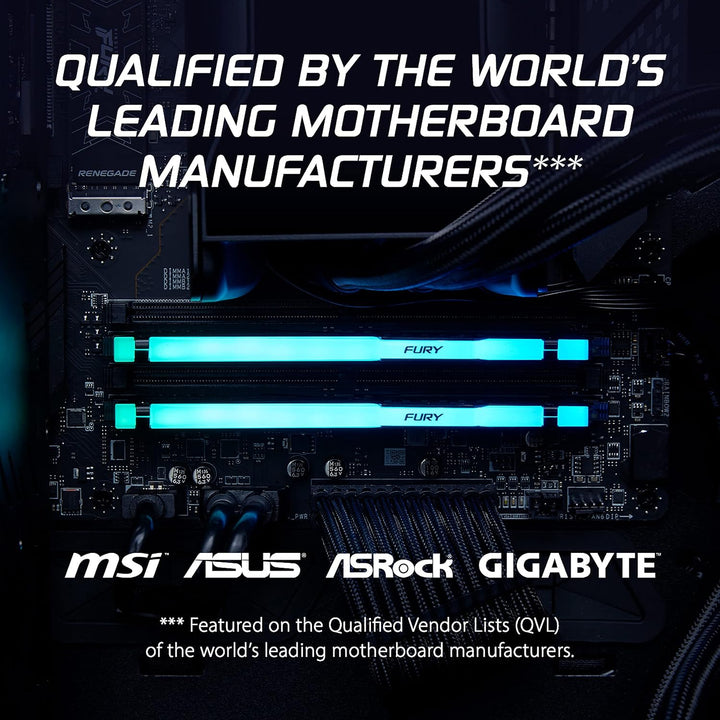 Kingston Fury Beast DDR5 RGB 32GB (2x16GB) 5200MT/s DDR5 CL40 DIMM Desktop Gaming Speicher Kit mit 2