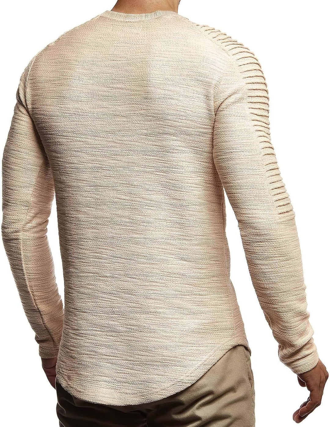 Leif Nelson Herren Pullover Rundhals-Ausschnitt Schwarzer Männer Longsleeve dünner Pulli Sweatshirt