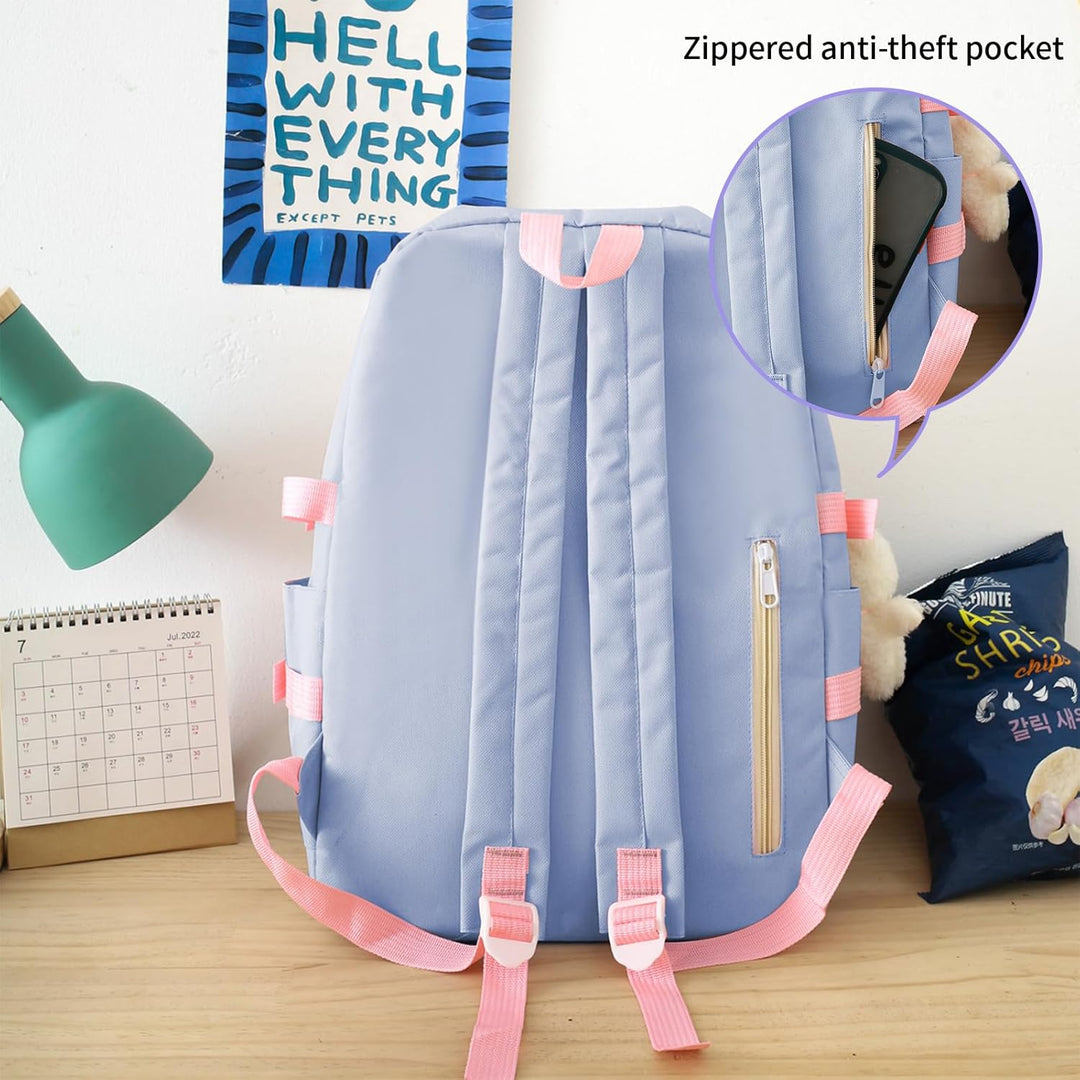 IvyH Schulranzen-Set 5-teilig, Schultasche Mädchen Rucksack Schule Teenager Schulrucksack für Mädche
