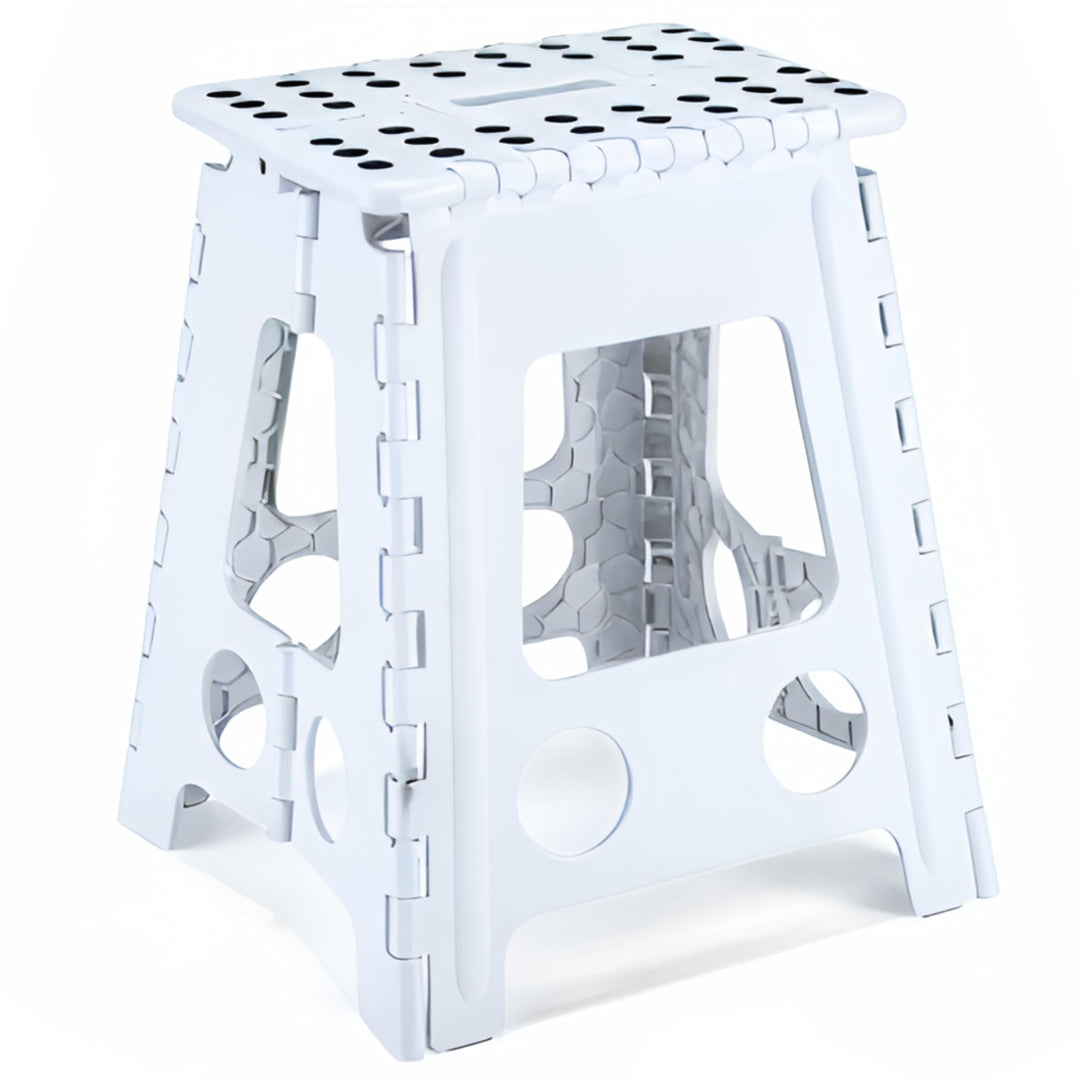 DIVID® Faltbarer Klapphocker 39cm (L) |Klapphocker|Duschhocker|Faltbar und Tragbar|130kg Belastbarke