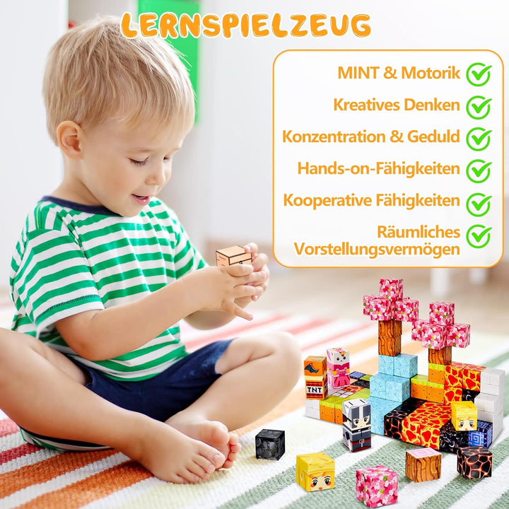 Ulikey Magnetische Bausteine, Build Mine Magnete Welt Zauberportal Edition, Magnetische Fliesen Spie