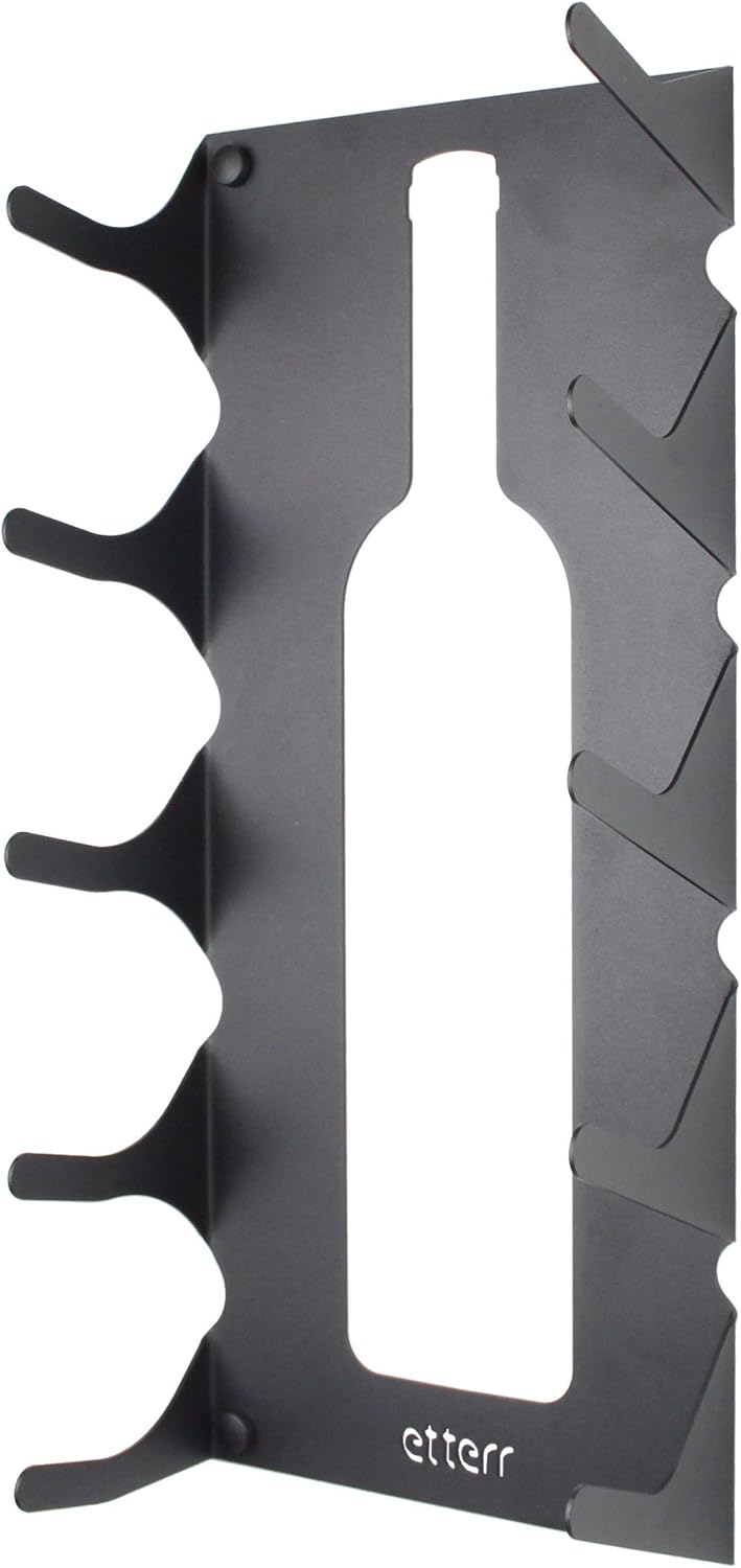 Weinregal aus Stahl für alle Arten von Weinen, mit Wandanker und Zierleisten. (2 x Schwarz), 2 X Sch