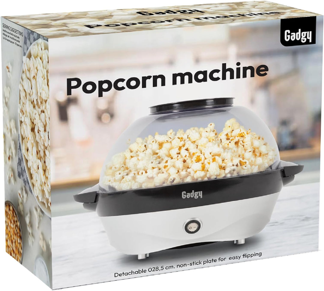 Gadgy Popcornmaschine – 800W Elektrische Popcorn Maker mit Rührwerk & Antihaft-Platte – 5L Popcornau