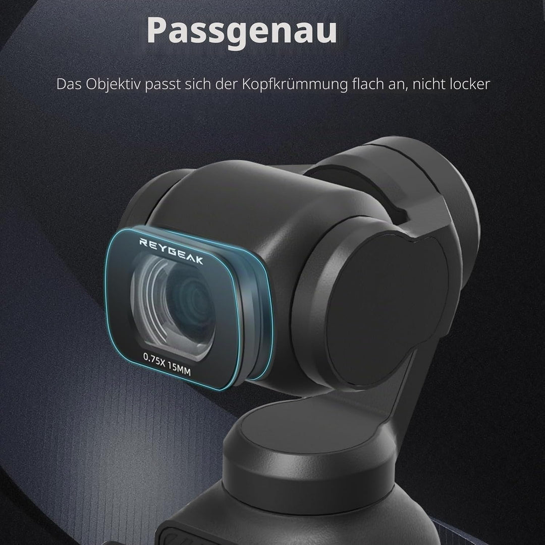 REYGEAK Weitwinkelobjektiv Kompatibel mit Osmo Pocket 3, Magnetische Designlinse für DJI Osmo Pocket