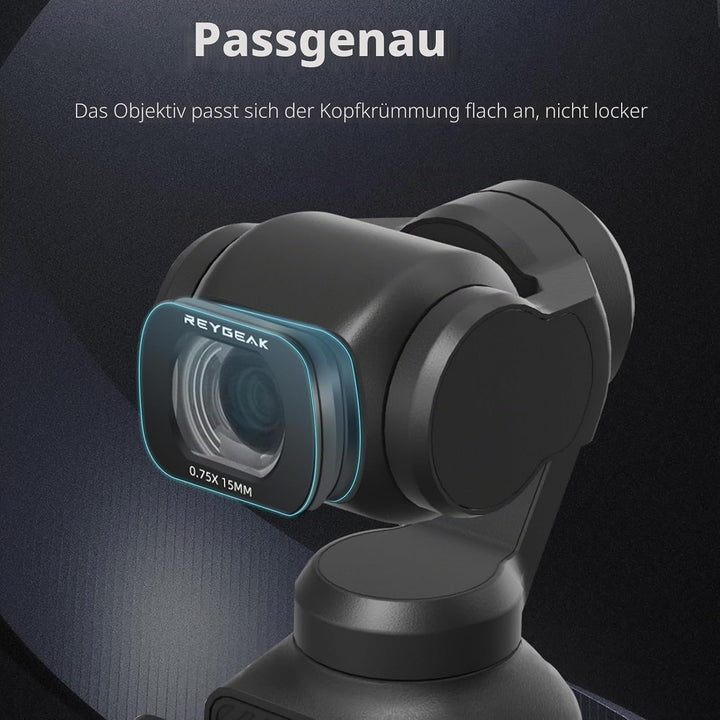 REYGEAK Weitwinkelobjektiv Kompatibel mit Osmo Pocket 3, Magnetische Designlinse für DJI Osmo Pocket