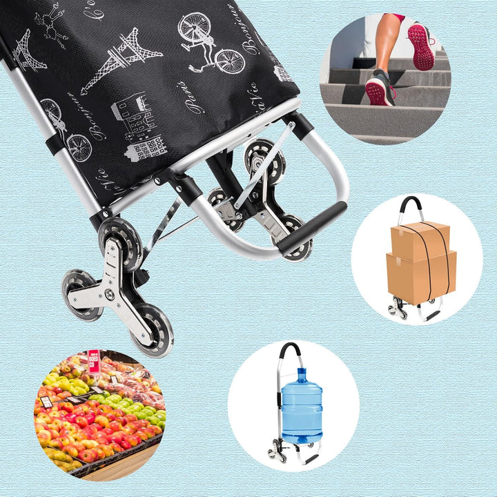 Einkaufswagen mit stabilem Aluminiumrahmen und Abnehmbarer wasserdichter Segeltuchtasche - Der ideal