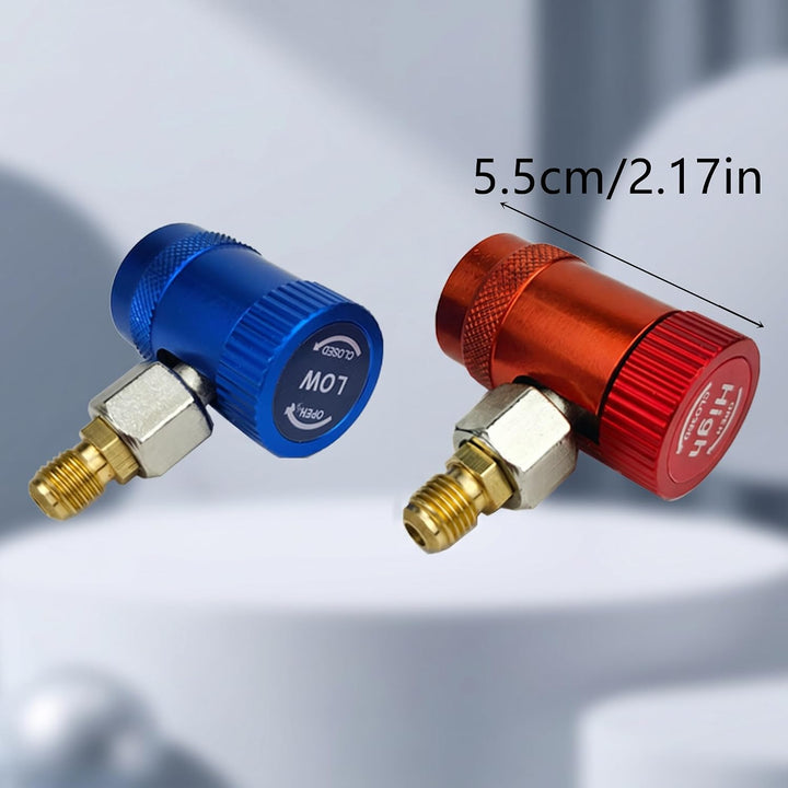 R1234yf Kältemitteladapter, HD/ND 1/4" SAE | Messing Hochdruck Niederdruck Kupplungen, KFZ Klimaanla
