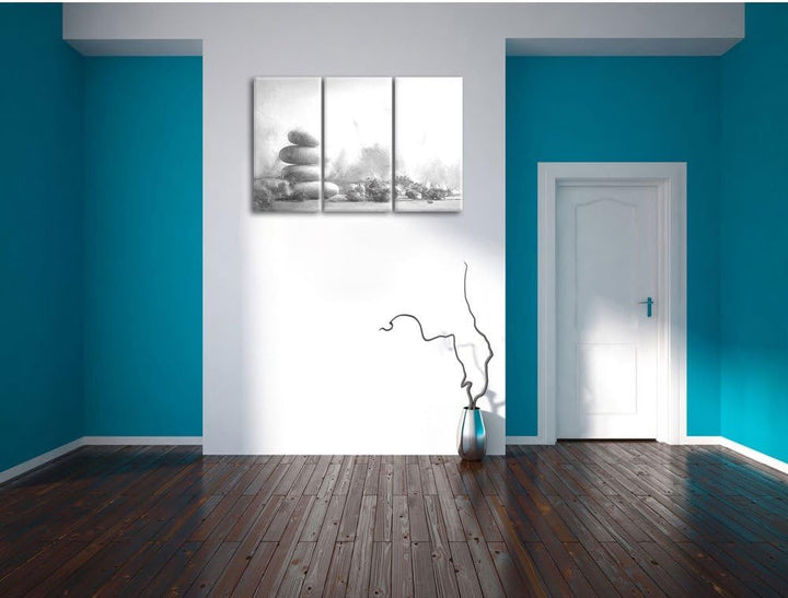 Pixxprint Lavendel Spa-Stillleben Kunst als Leinwandbild/Grösse: 3 Teilig (120x80 cm) cm/Wandbild/Ku