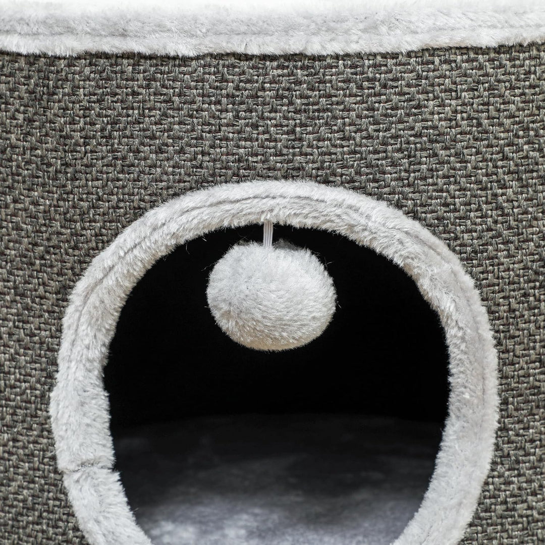 PawHut Kratztonne, 30 cm Hoch Katzentonne mit Höhle, Kratzbaum, Katzenturm aus Sisal, für Katze bis