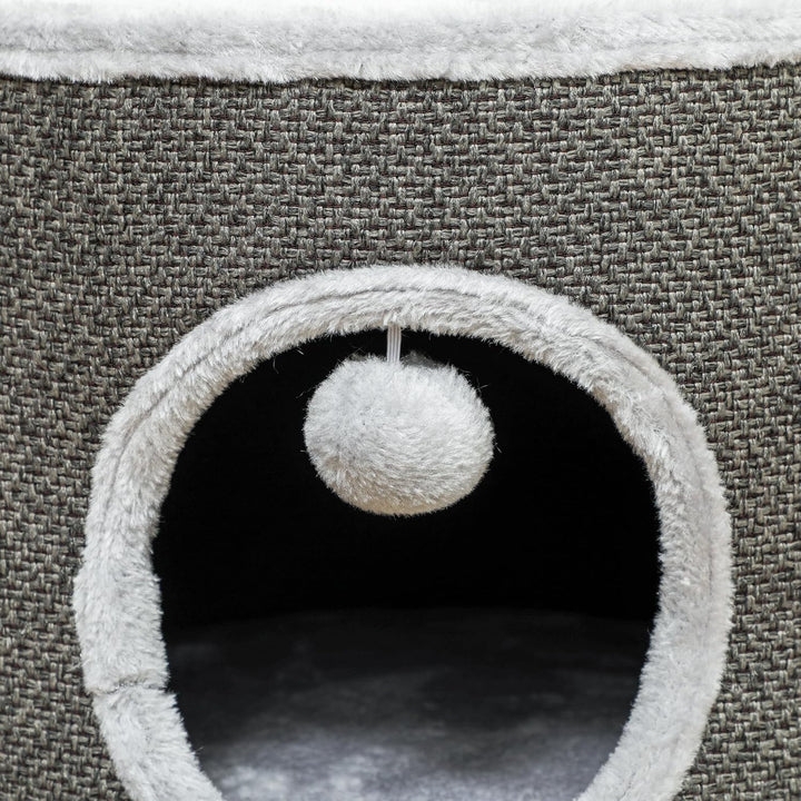 PawHut Kratztonne, 30 cm Hoch Katzentonne mit Höhle, Kratzbaum, Katzenturm aus Sisal, für Katze bis