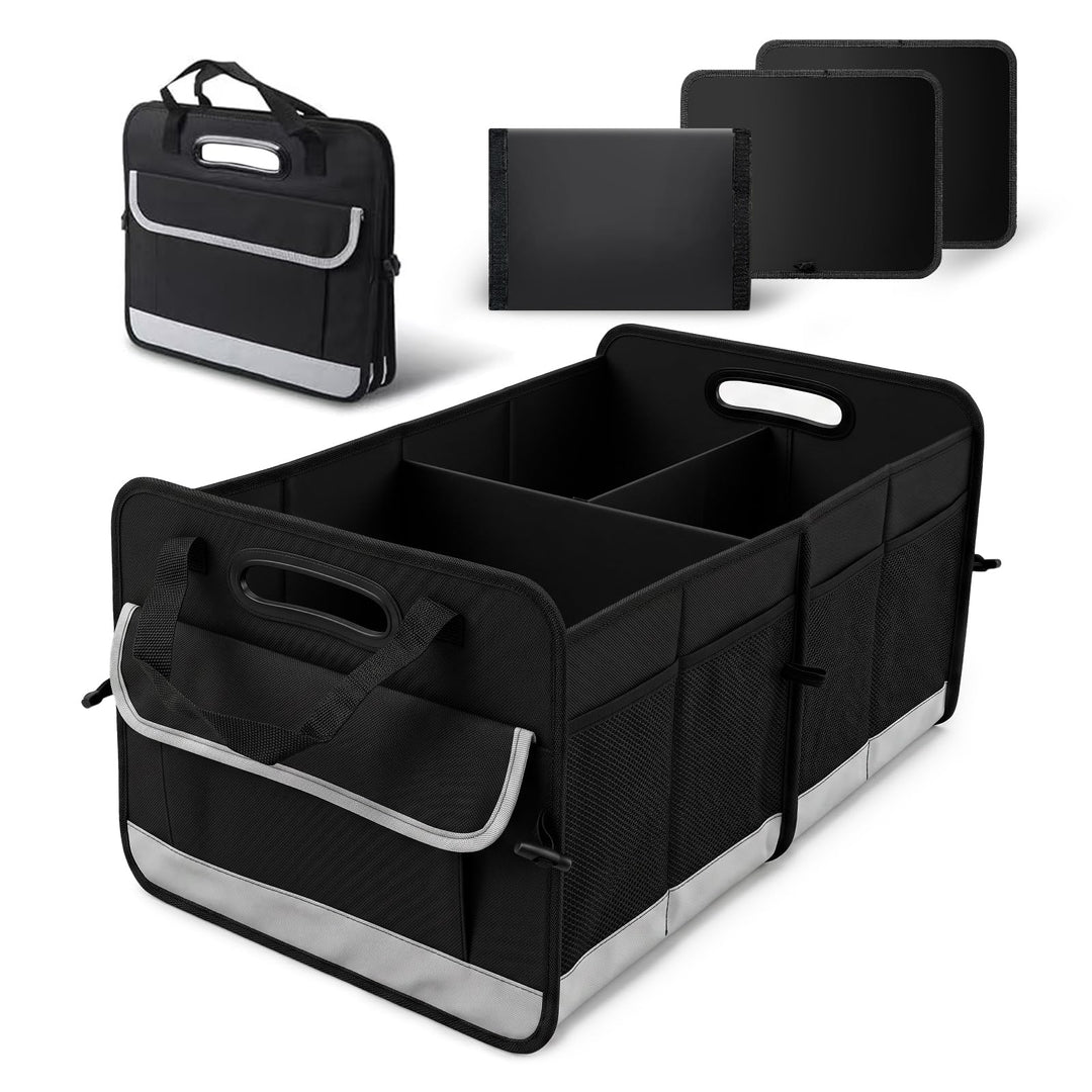 Auto Kofferraum Organizer aus Oxford Stoff, Faltbarer Auto Organizer mit mehreren Fächern, rutschfes