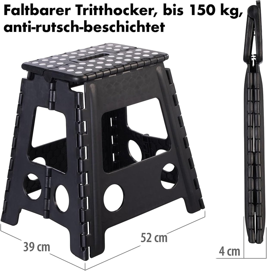 Semptec Urban Survival Technology Tritthocker klappbar: 2er-Set Faltbare Tritthocker, bis 150 kg, An