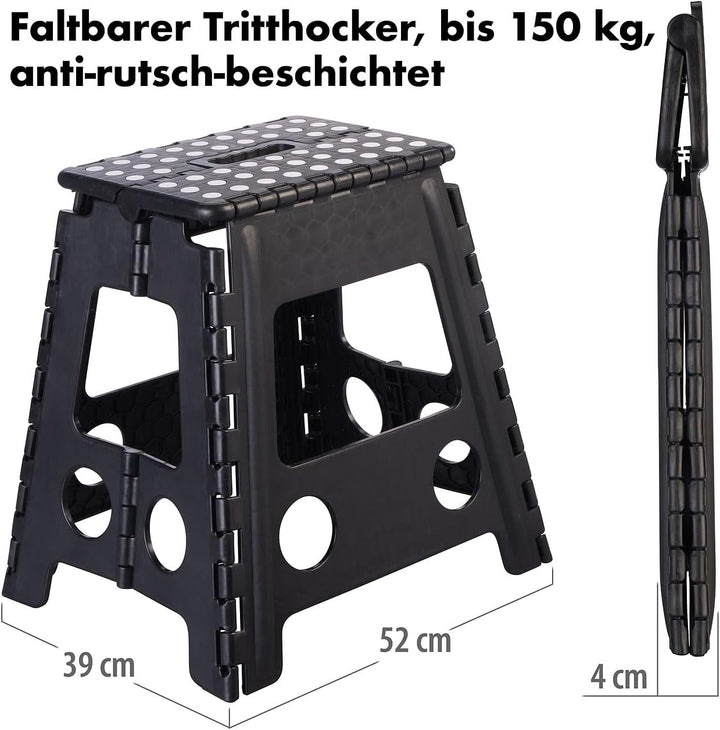 Semptec Urban Survival Technology Tritthocker klappbar: 2er-Set Faltbare Tritthocker, bis 150 kg, An
