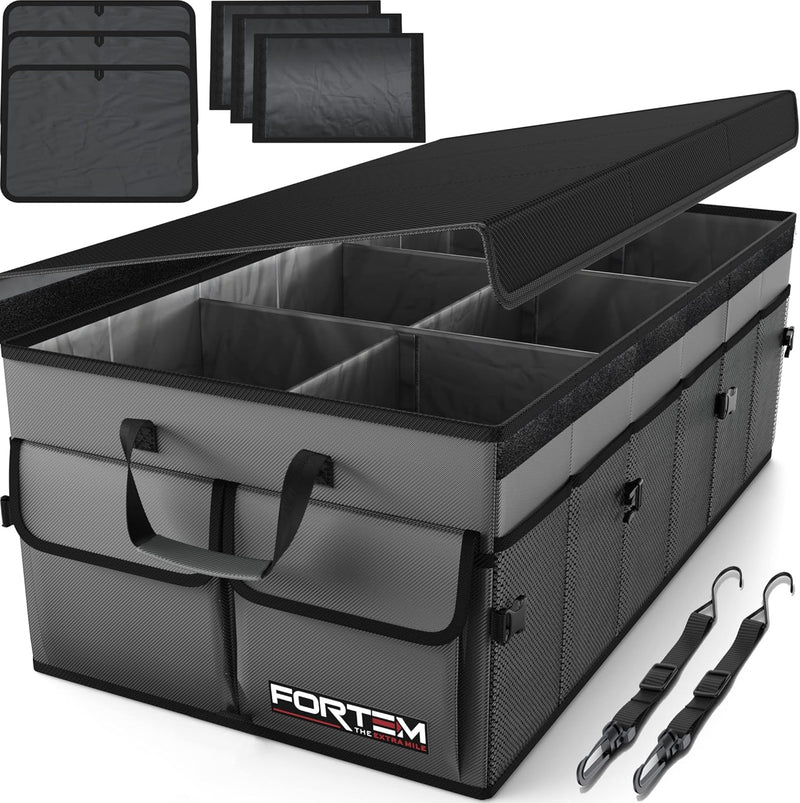 FORTEM Kofferraum Organizer, Kofferraumtasche, Zusammenklappbarer Auto Organizer Kofferraum mit Fäch