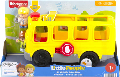 Fisher-Price HJN36 - Little People Schulbus – mehrsprachige Version, Spielzeug zum Anschieben mit Mu