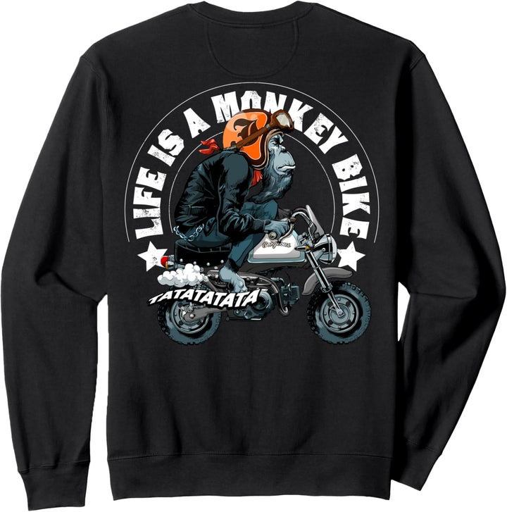 Das Leben ist ein Affe Bike Gorilla Bike Cartoon Design Sweatshirt