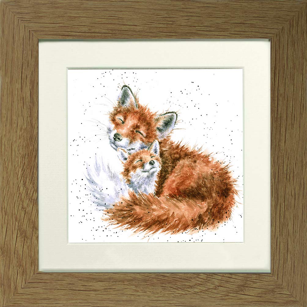 Wrendale Designs Gerahmtes Bild, Motiv True Love Mutter und Baby Fuchs, Verschiedene Rahmenfarben -