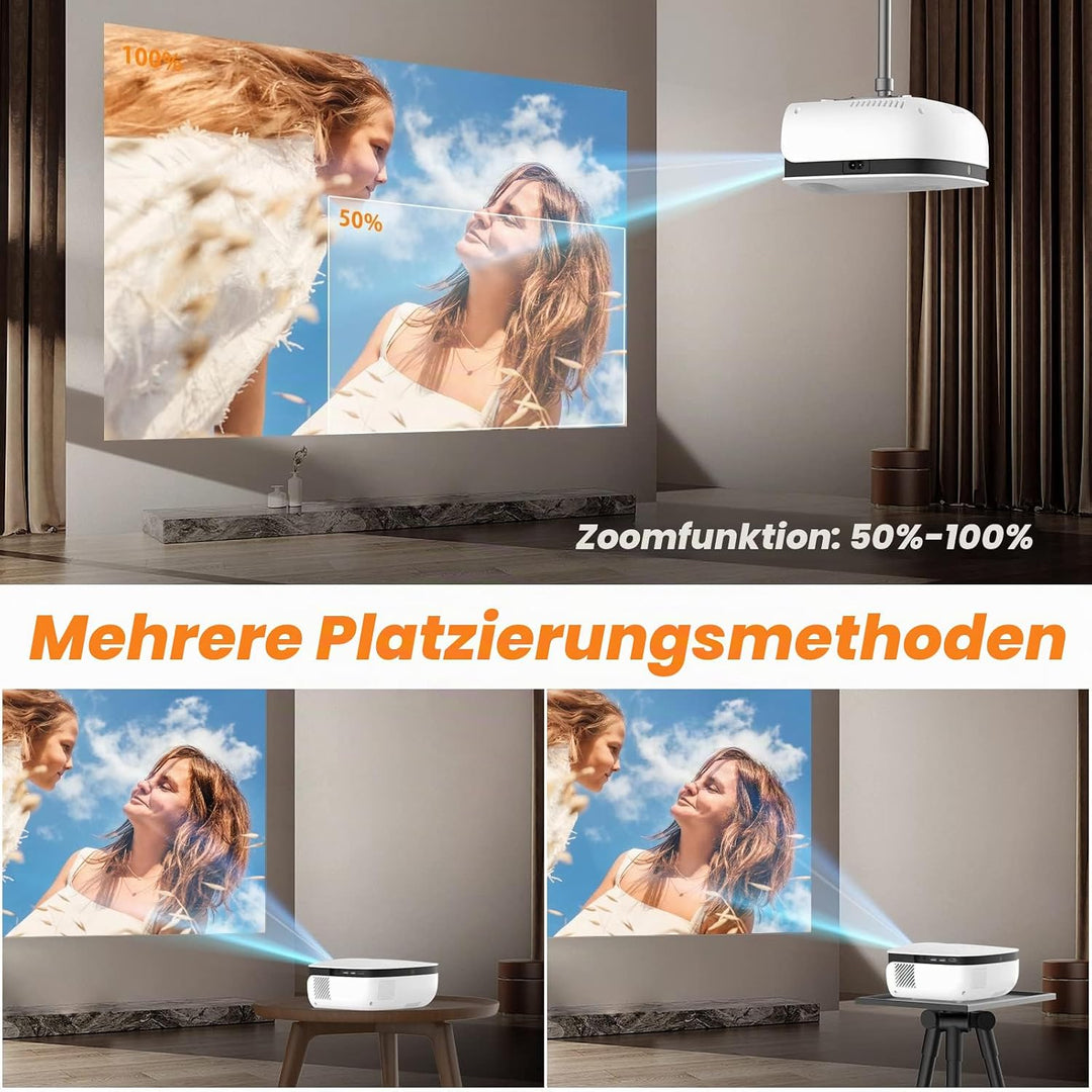 T TOPVISION Mini Beamer, 7500L Tragbarer Heimkino Beamer Unterstützung 1080P Full HD LCD [Bildschirm