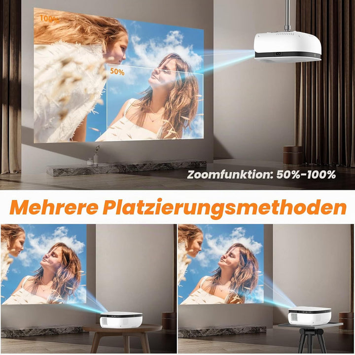 T TOPVISION Mini Beamer, 7500L Tragbarer Heimkino Beamer Unterstützung 1080P Full HD LCD [Bildschirm