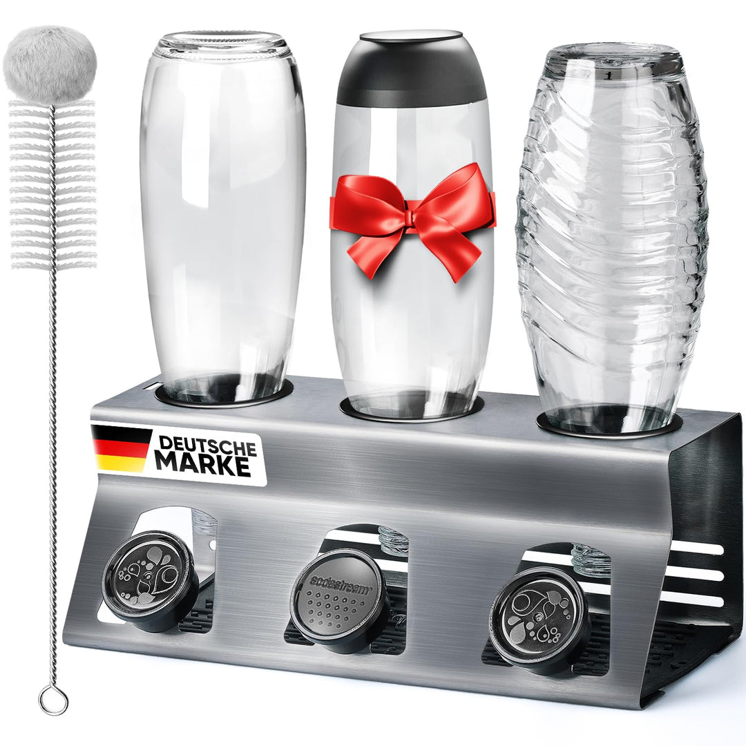Loco Bird Flaschenhalter für 3 Flaschen - kompatibel Sodastream-Flaschenhalter aus Edelstahl - Abtro