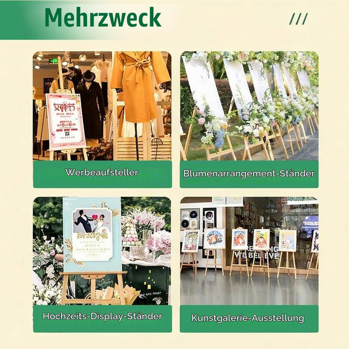 2PCS Staffelei Holz Gross,150 Cm Massivholz-Malstaffelei,Höhenverstellbare Staffelei,Geeignet Für Ki