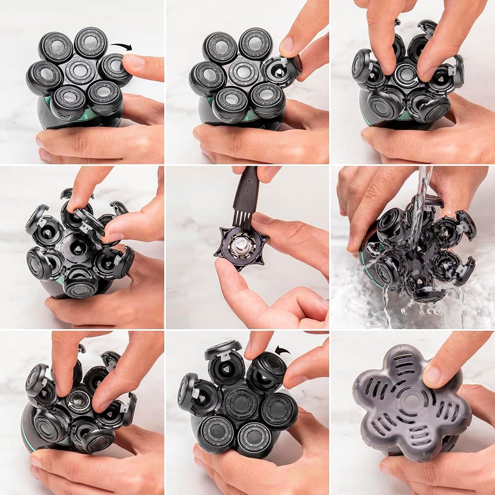 Cecotec Rasierer Bamba PrecisionCare Skull Shaver für den Kopf, extragrosser Kopf, 7 schwebende Klin