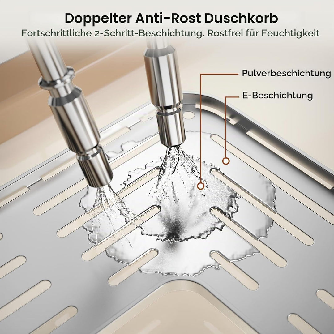 Orimade 3 Stück Duschregal Stehend,Ecke Duschablage Freistehende, Duschablage ohne Bohren für Badezi