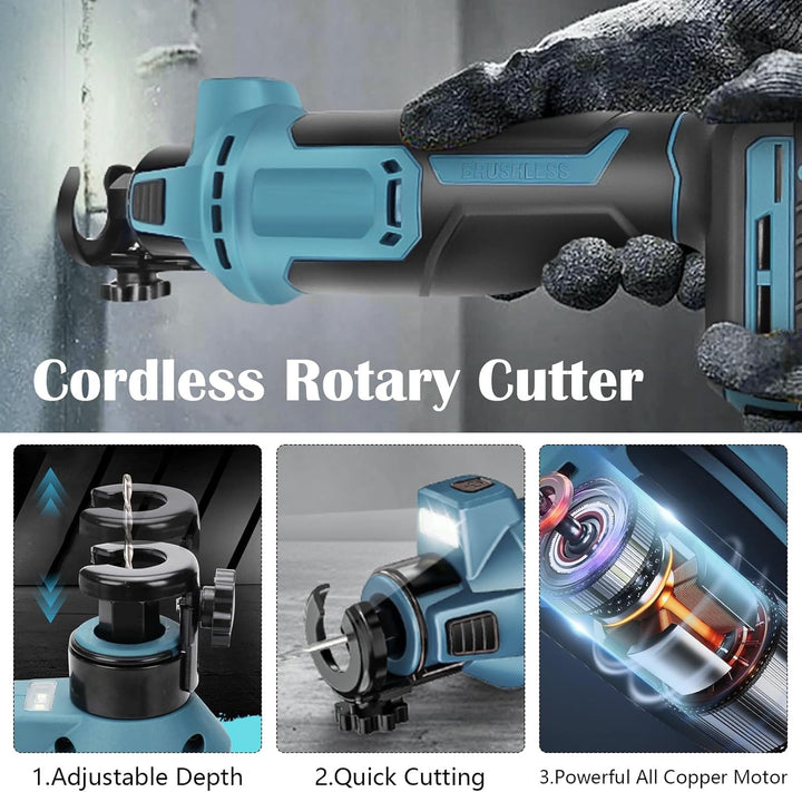Akku Rotationsschneider Kompatibel mit Makita 18V Akku, 30000 U/min Kabelloses Bürstenloses Hand Rot
