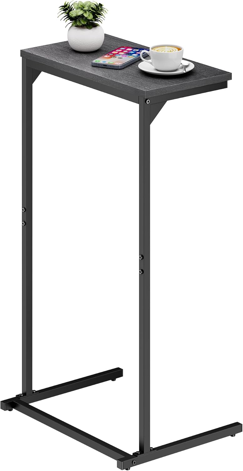 TUTOTAK C-förmiger Beistelltisch, TV-Tablett, Kleiner Seitentisch, 73 cm hoher Couch-Tisch, Tablett-